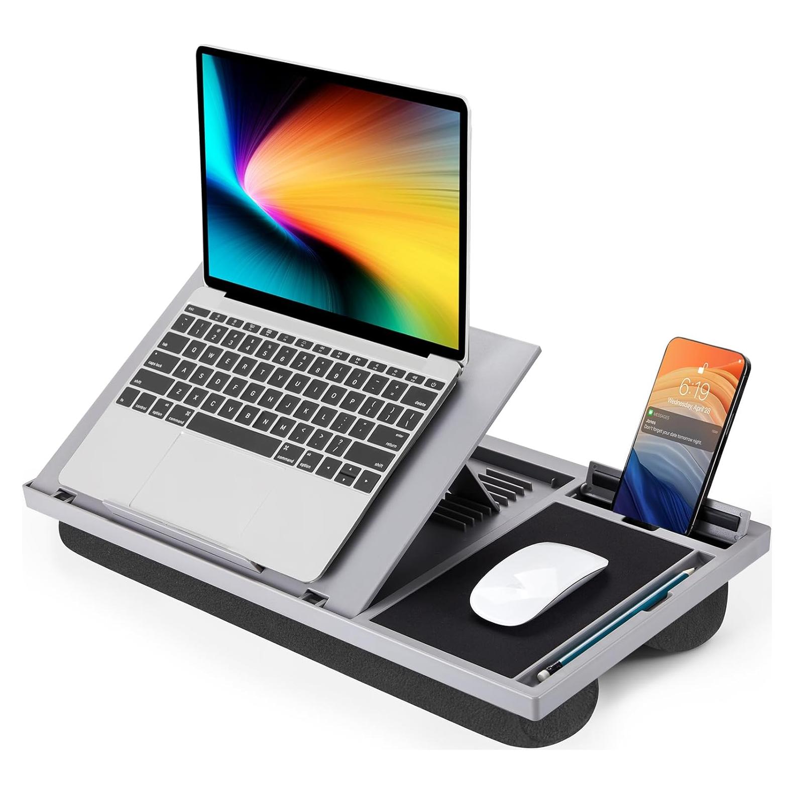 Escritorio Ajustable LORYERGO para Laptop con Cojín y Alfombrilla