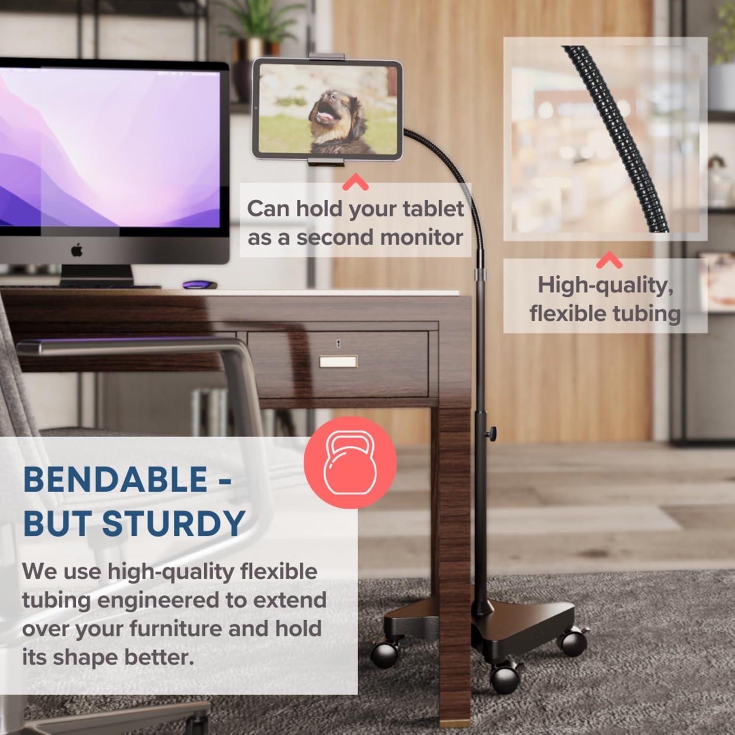 Soporte de Piso Ajustable LEVO con Ruedas para Tabletas y Teléfonos