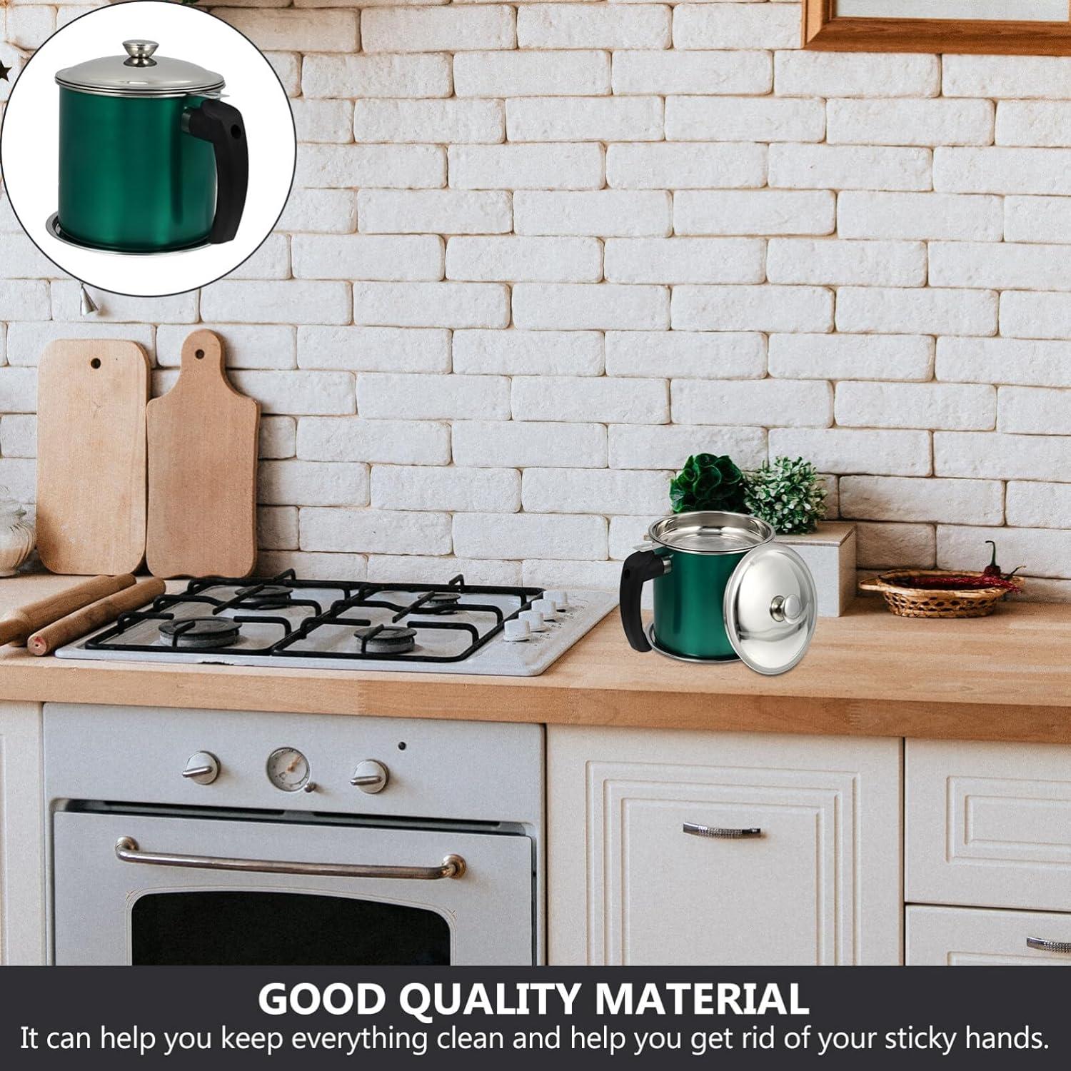 Contenedor de Grasa de Tocino Hemoton 1.3L Acero Inoxidable