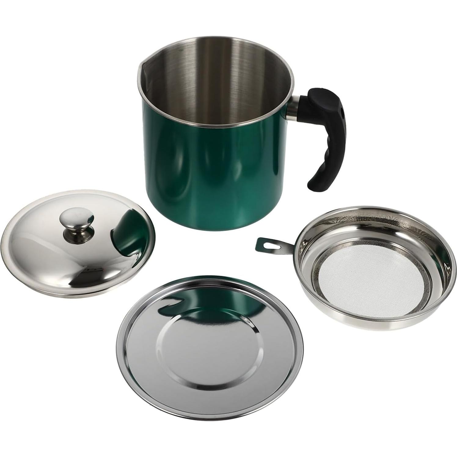 Contenedor de Grasa de Tocino Hemoton 1.3L Acero Inoxidable