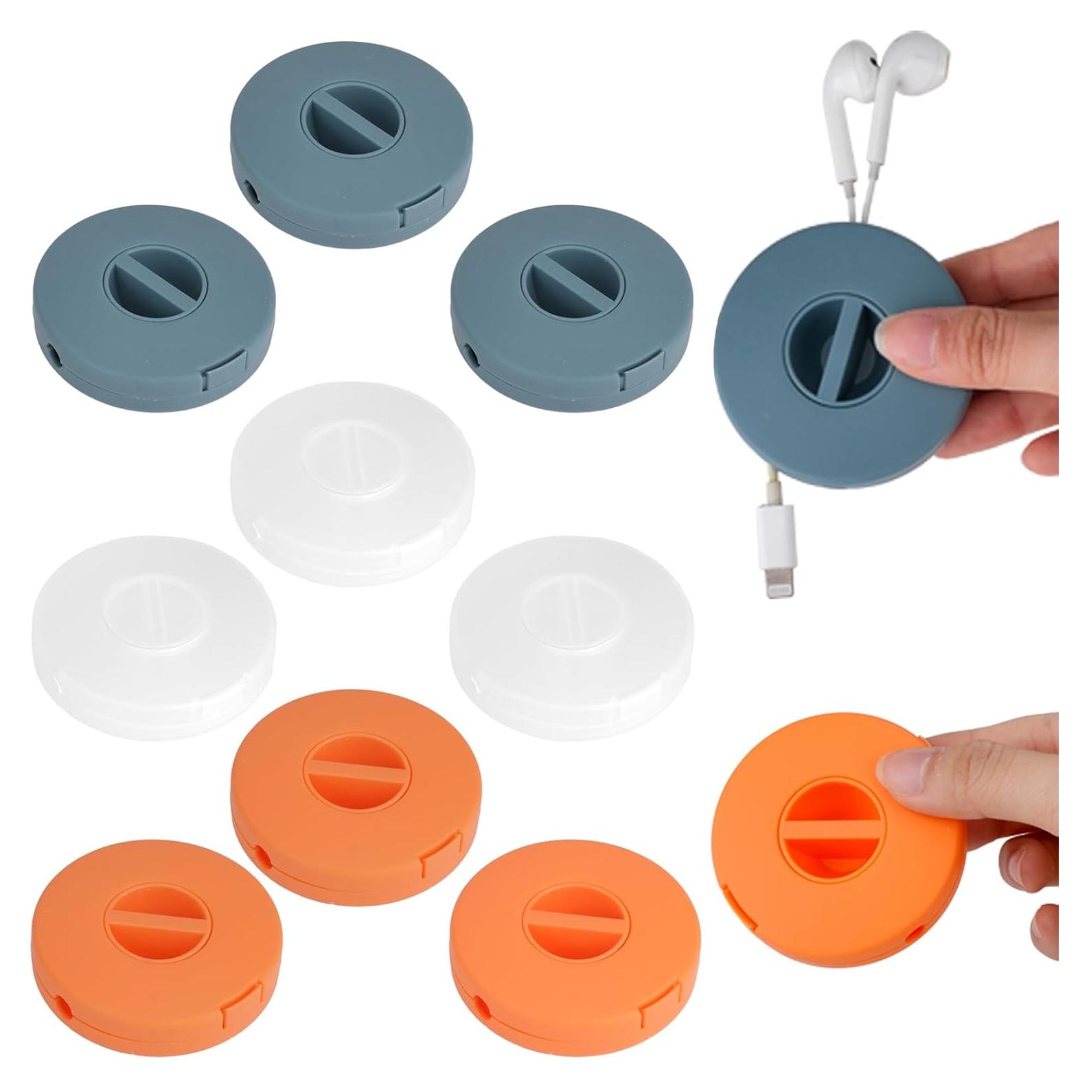 9 Organizadores de Cables Redondos FHUIEWRY - 3 Colores