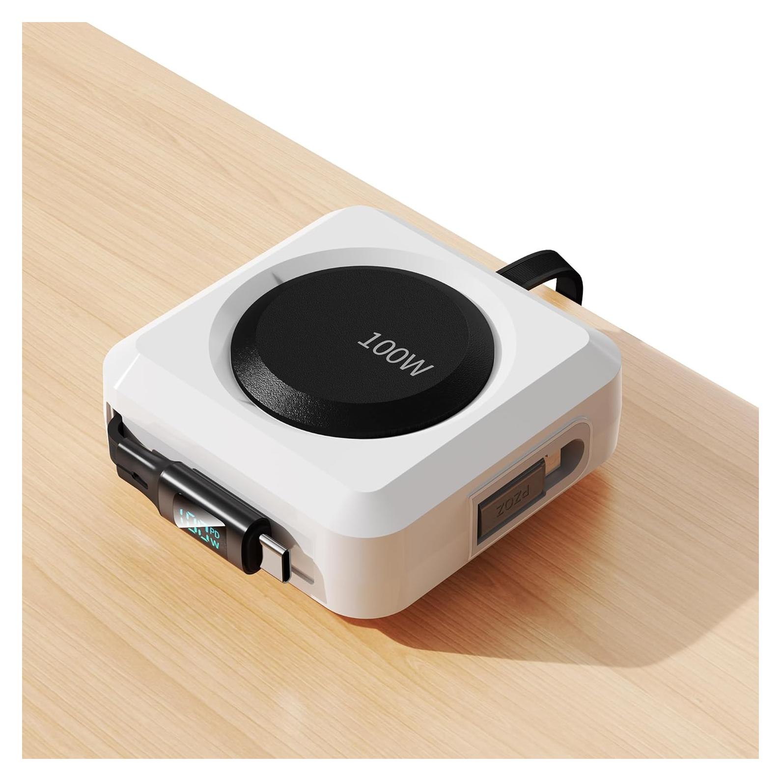 Cable de Carga Retráctil PZOZ 100W con Pantalla LED 1.52m