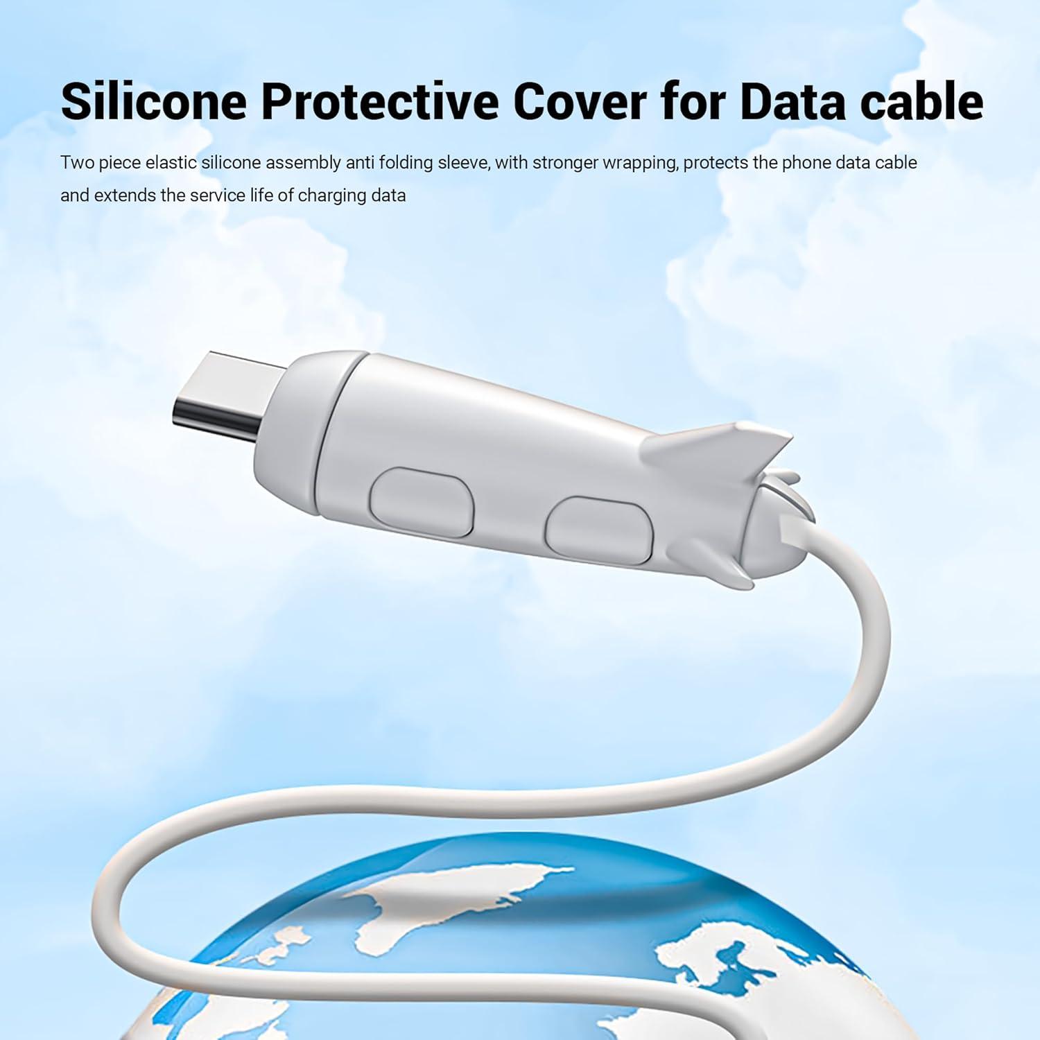 Protectores de Cable de Cargador YIMATEECO 4 Pares Silicona