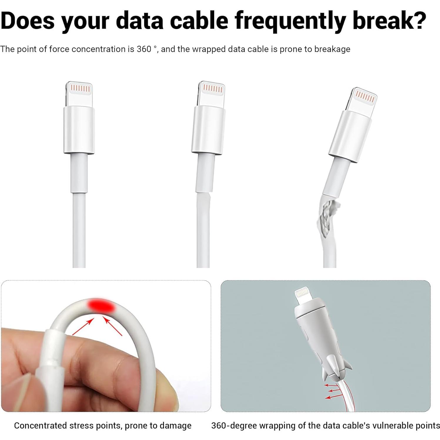 Protectores de Cable de Cargador YIMATEECO 4 Pares Silicona