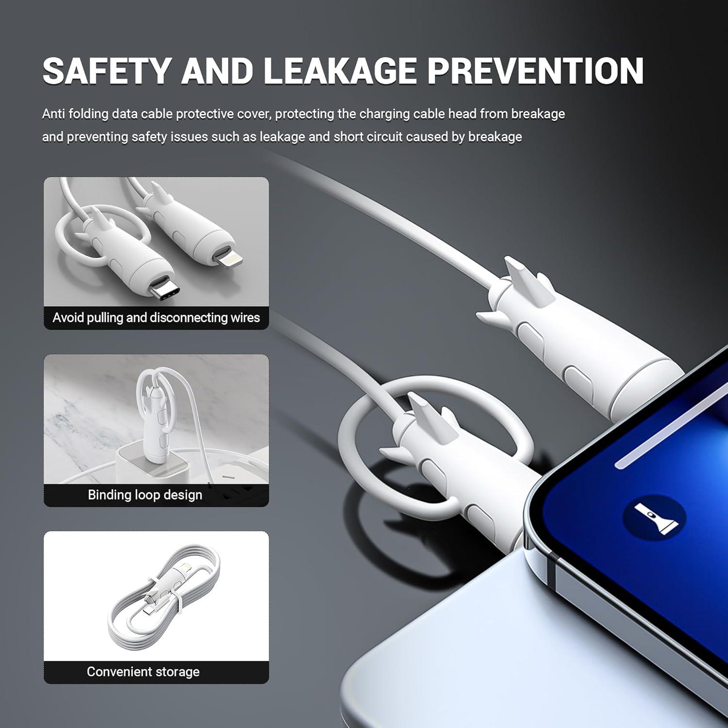 Protectores de Cable de Cargador YIMATEECO 4 Pares Silicona