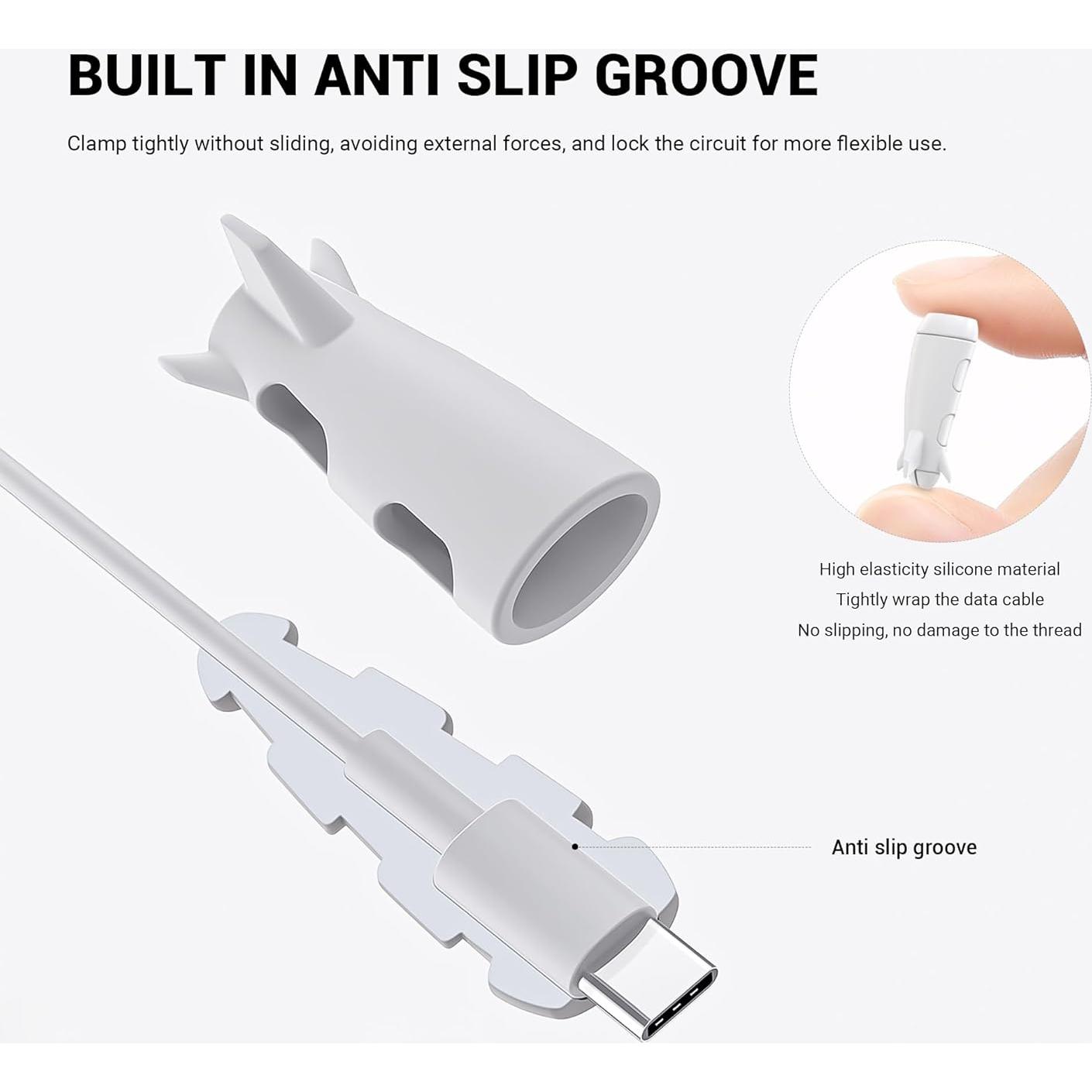 Protectores de Cable de Cargador YIMATEECO 4 Pares Silicona