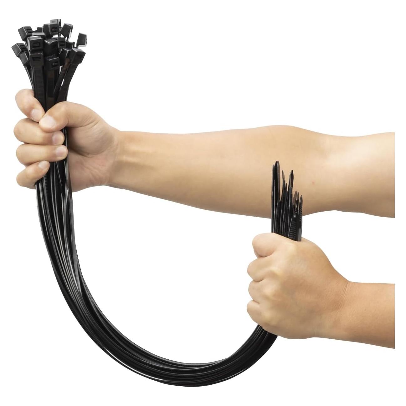 Cintas de Cierre XINGO 61 cm Negras Alta Resistencia 100 PCS