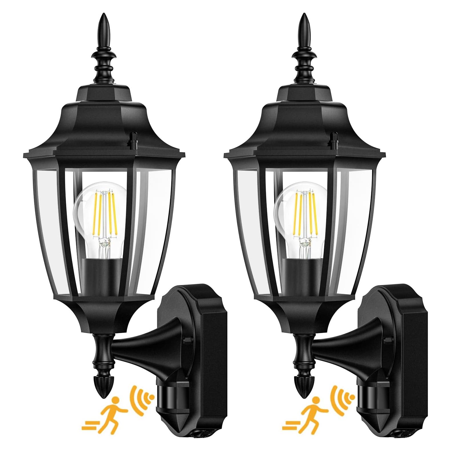 Lamomo Aplique de Pared Exterior con Sensor de Movimiento - 2 Pcs