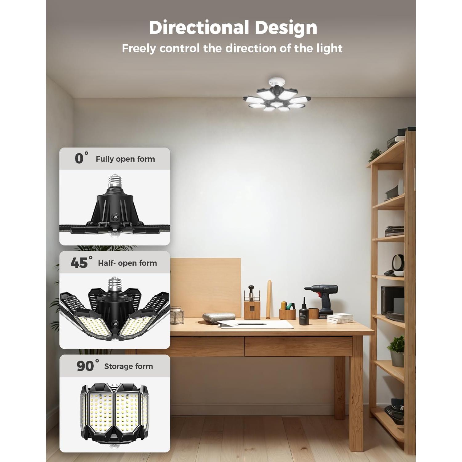 Luz de Garaje LED con Sensor de Movimiento 25000LM 6500K