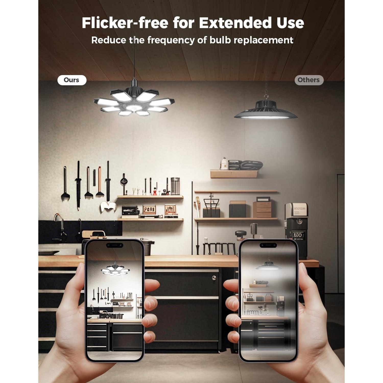 Luz de Garaje LED con Sensor de Movimiento 25000LM 6500K