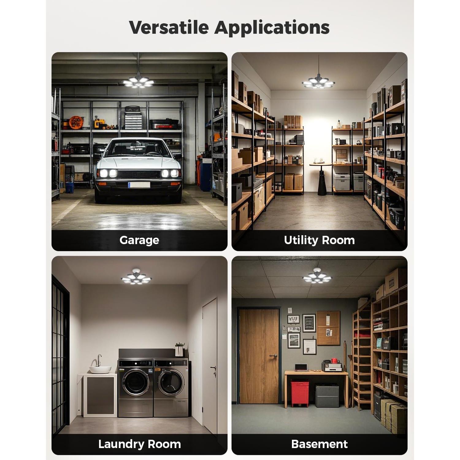 Luz de Garaje LED con Sensor de Movimiento 25000LM 6500K