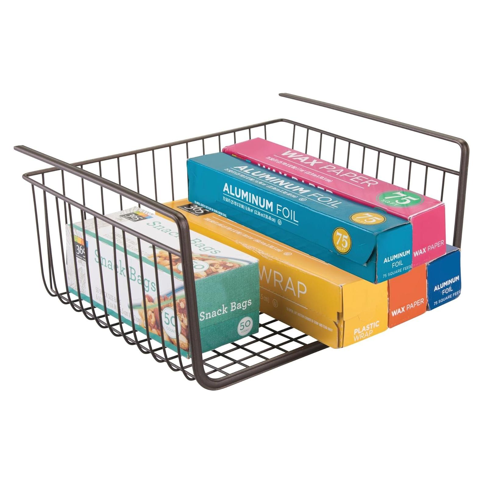 Canasta Bajo Estante InterDesign York Metálica Bronce 31.75x25.4x15.24 cm