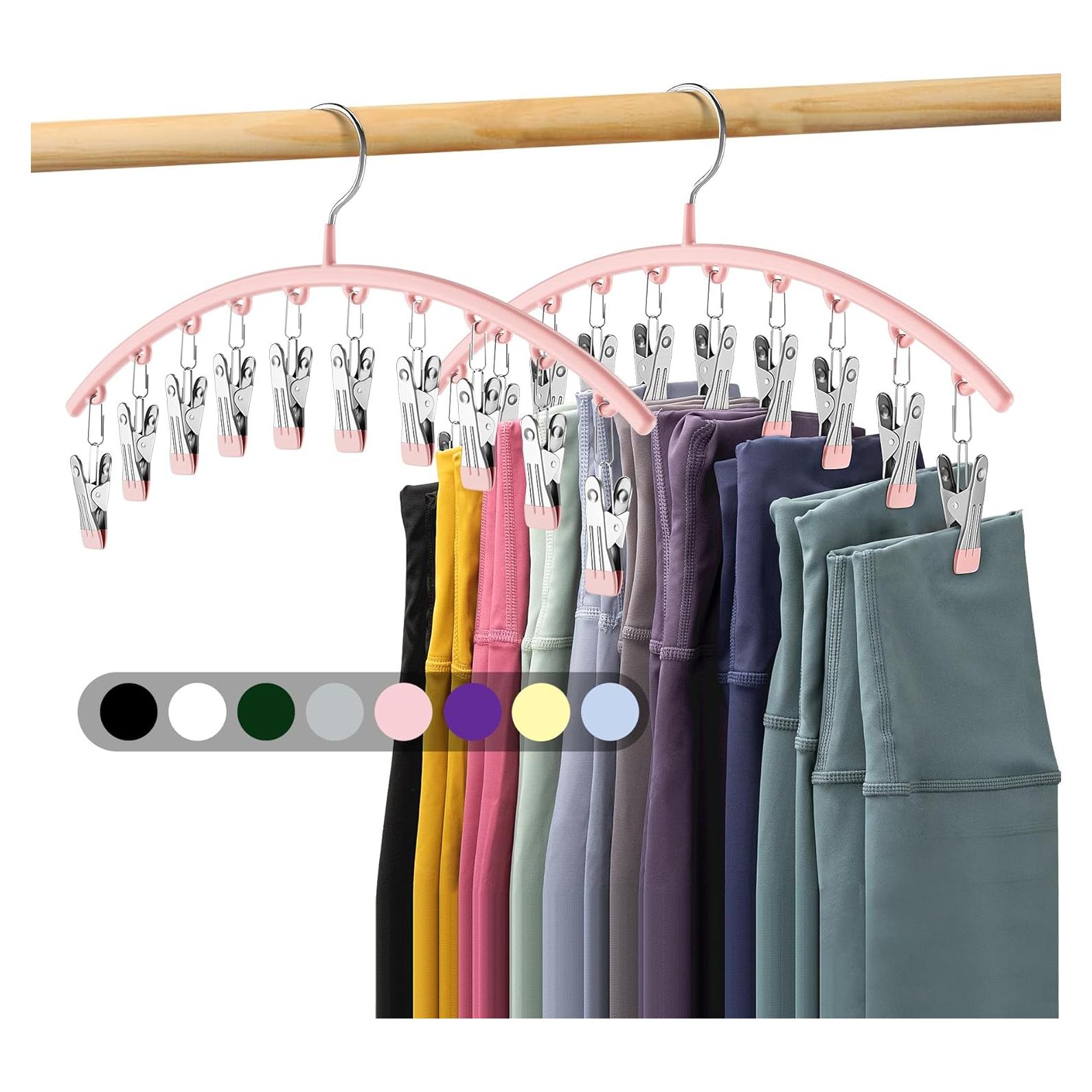 Organizador de Leggings Volnamal Rosa 2 Piezas con 10 Clips