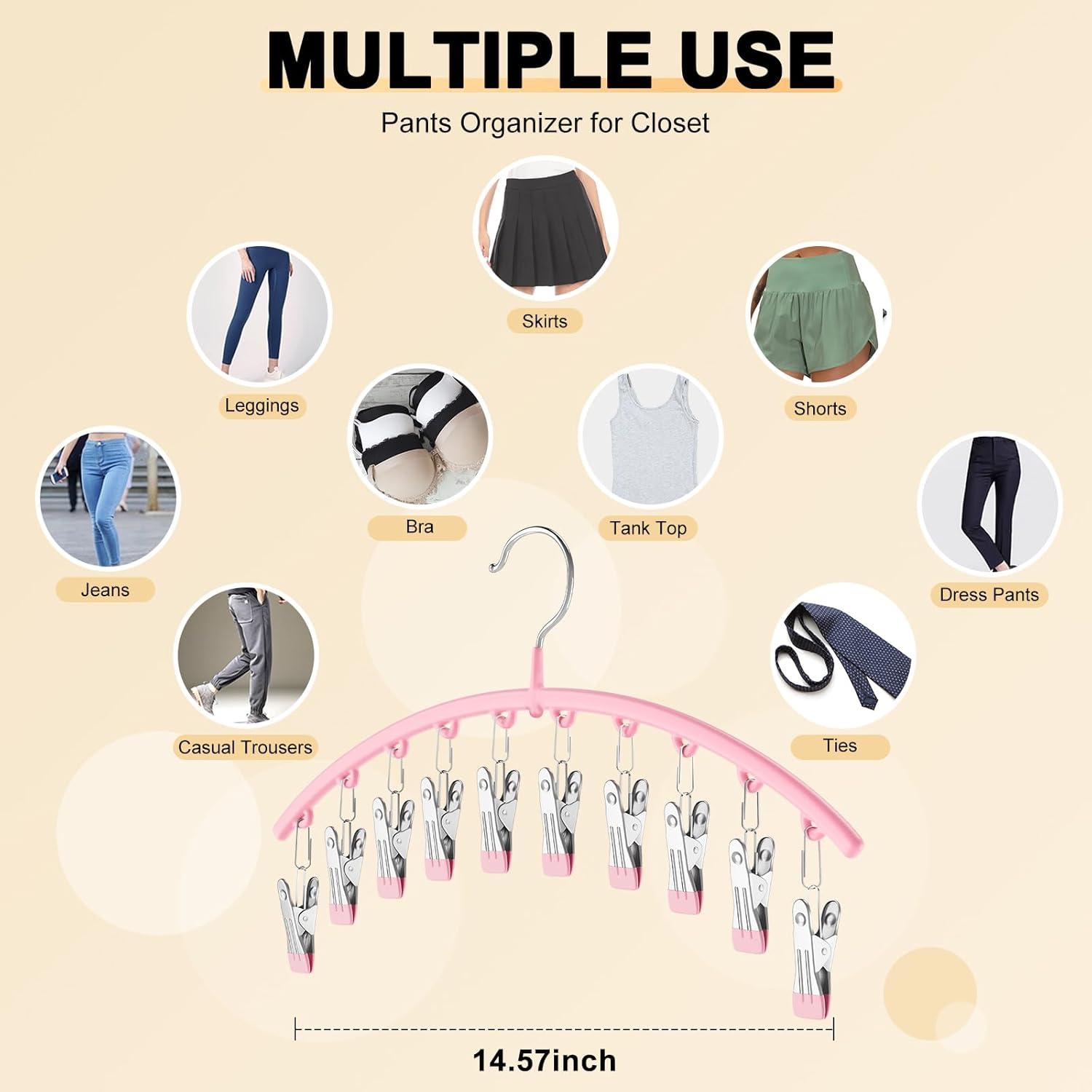 Organizador de Leggings Volnamal Rosa 2 Piezas con 10 Clips