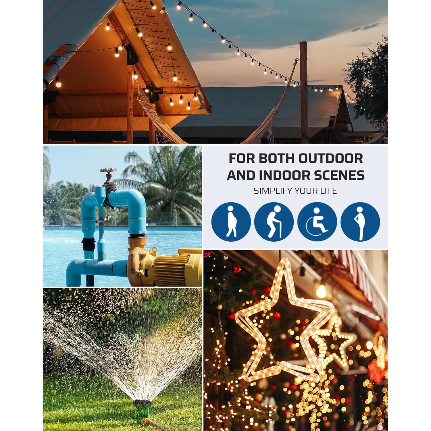 Enchufe Remoto DEWENWILS para Exterior 15A 3 Salidas IP65