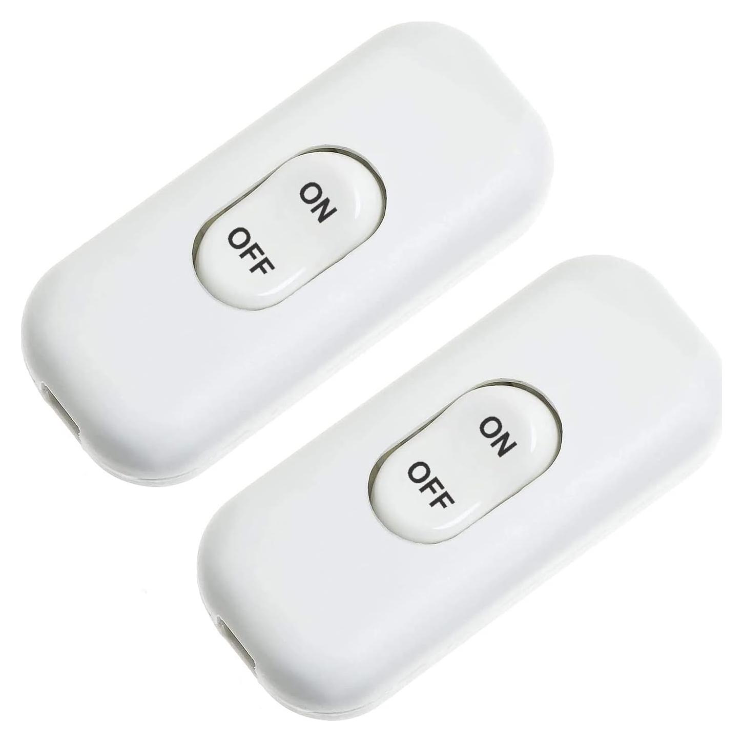 Interruptor de Cable en Línea PLUSPOE 2-Pack Blanco DPST