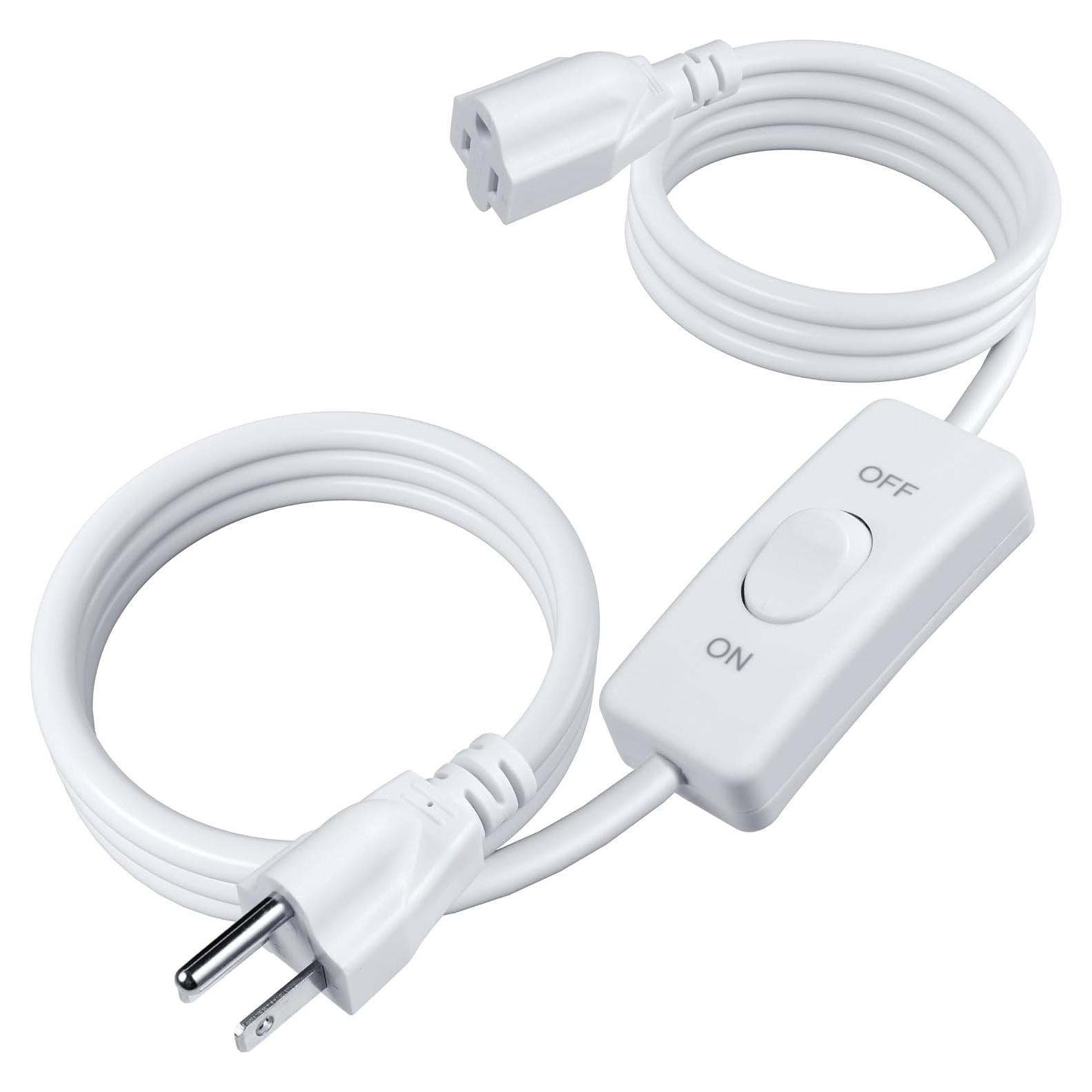 Cable de Extensión HLCORD 2m con Interruptor 18AWG Blanco