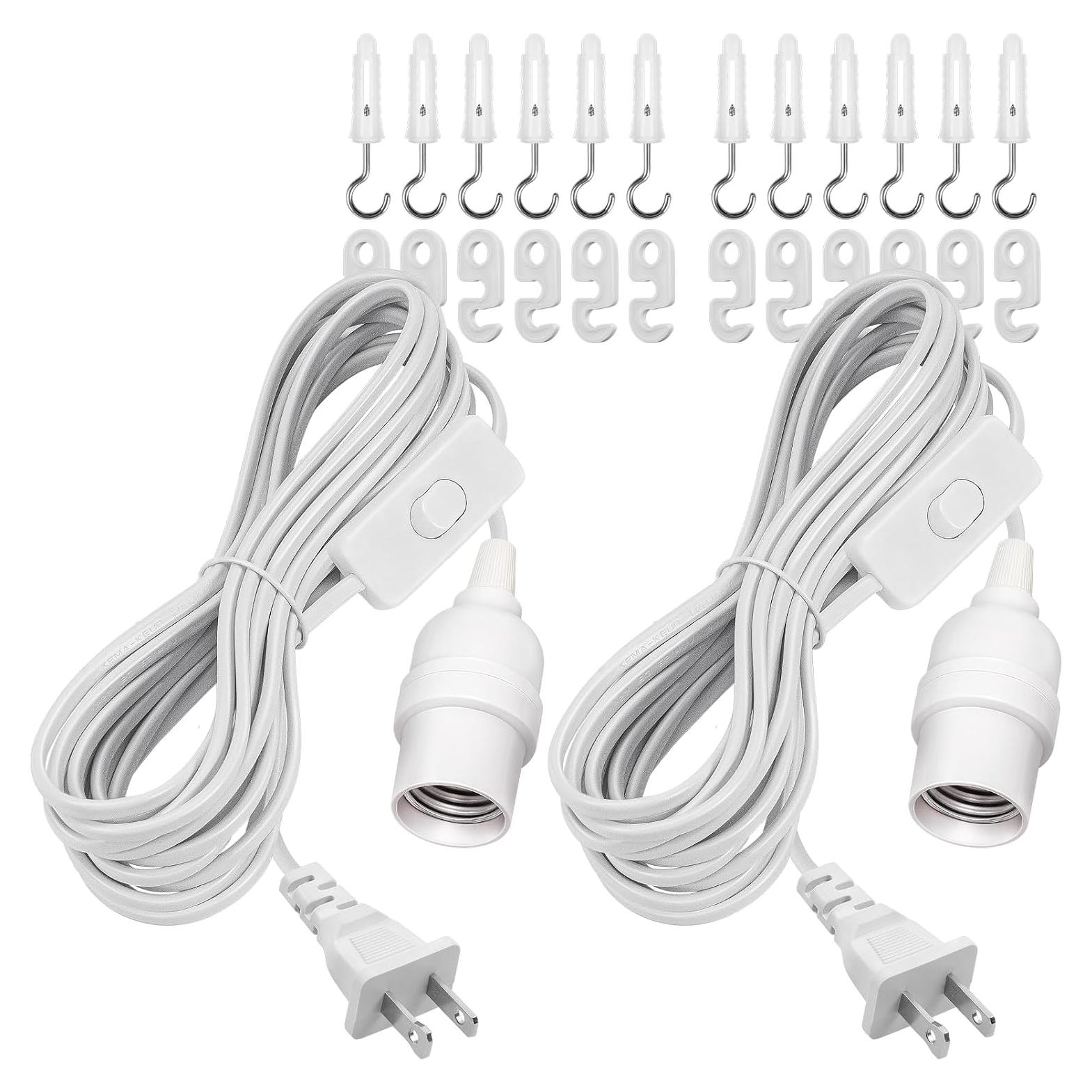 Cable de Extensión Colgante DiCUNO E26 6m con Interruptor - Paquete de 2