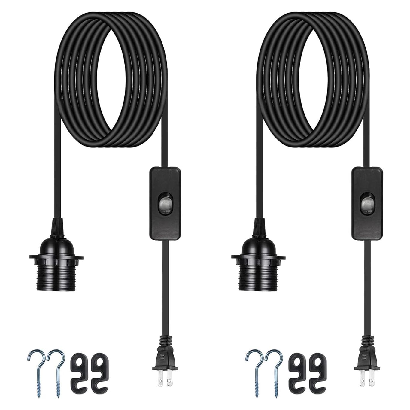 Cordón de Luz Colgante Zarnicy 4.88m E26/E27 Negro 2 Paquete
