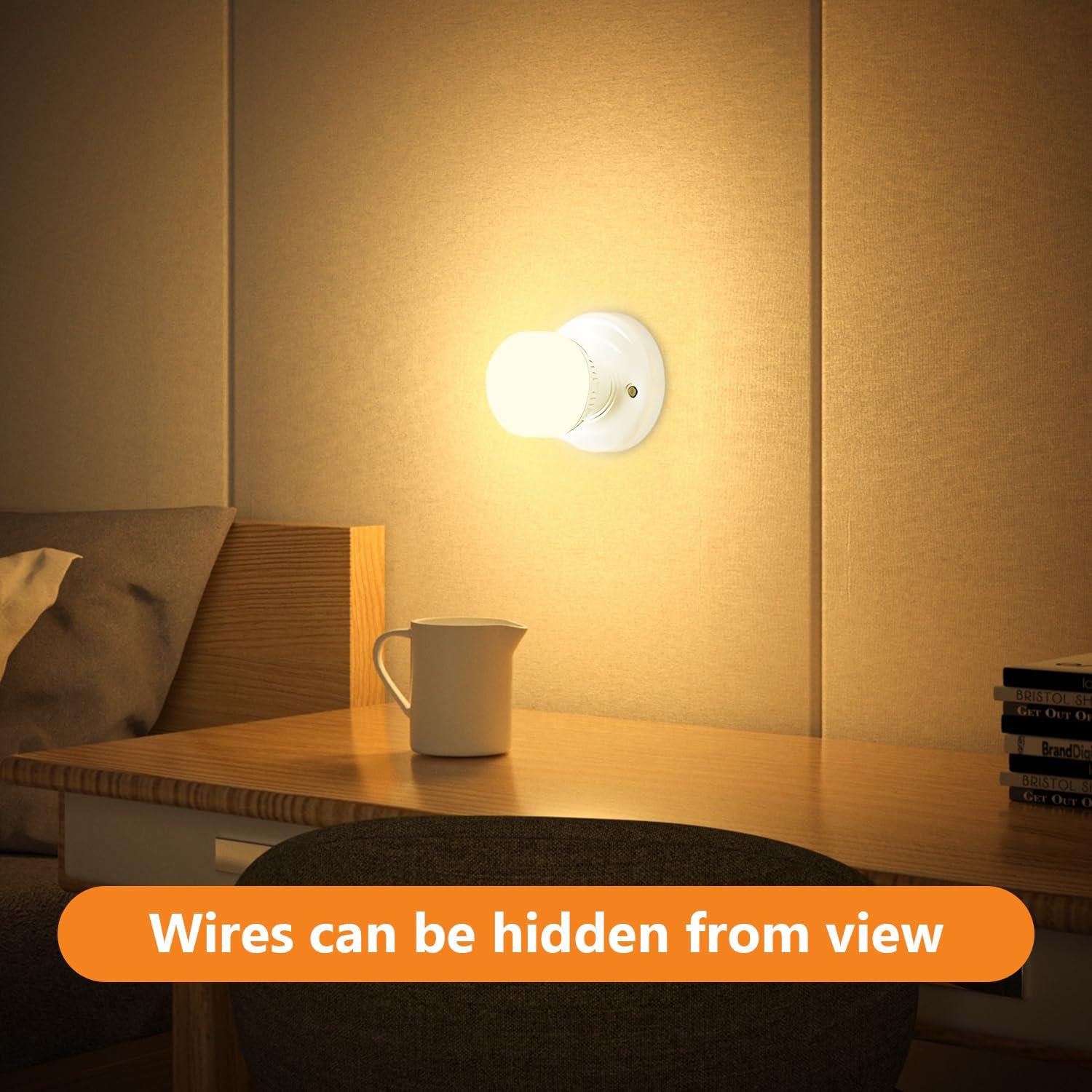 Base de lámpara E26/E27 con cable de 4.6m y interruptor