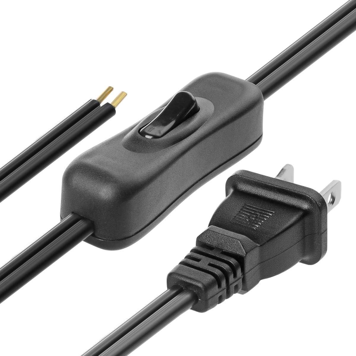 Cable de Lámpara con Interruptor VSEER 3.66 m Negro 18 AWG