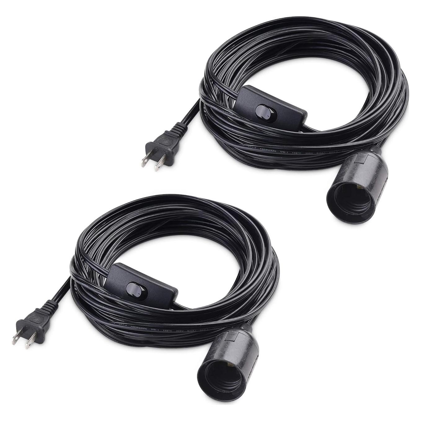 Cable de Luz Colgante con Interruptor Cable Matters 7.62m Negro