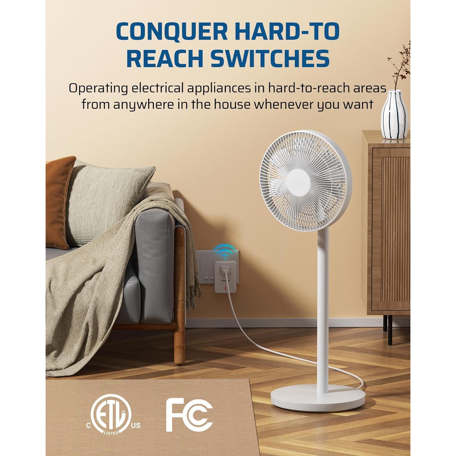 Enchufe de Control Remoto Inalámbrico Dewenwils 3 Patas 1200W