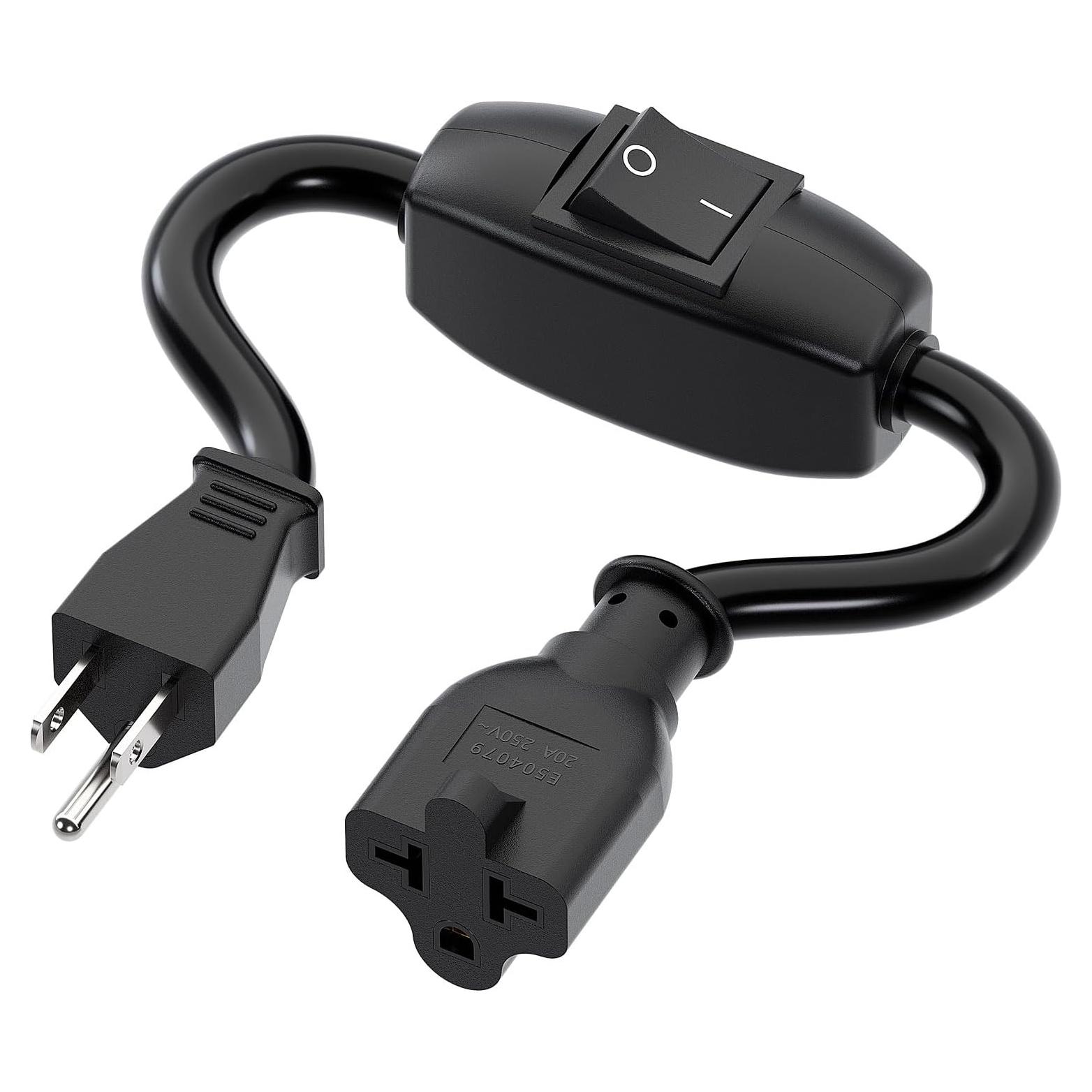 Cable de Extensión 12AWG PluGrand 32CM con Interruptor On/Off