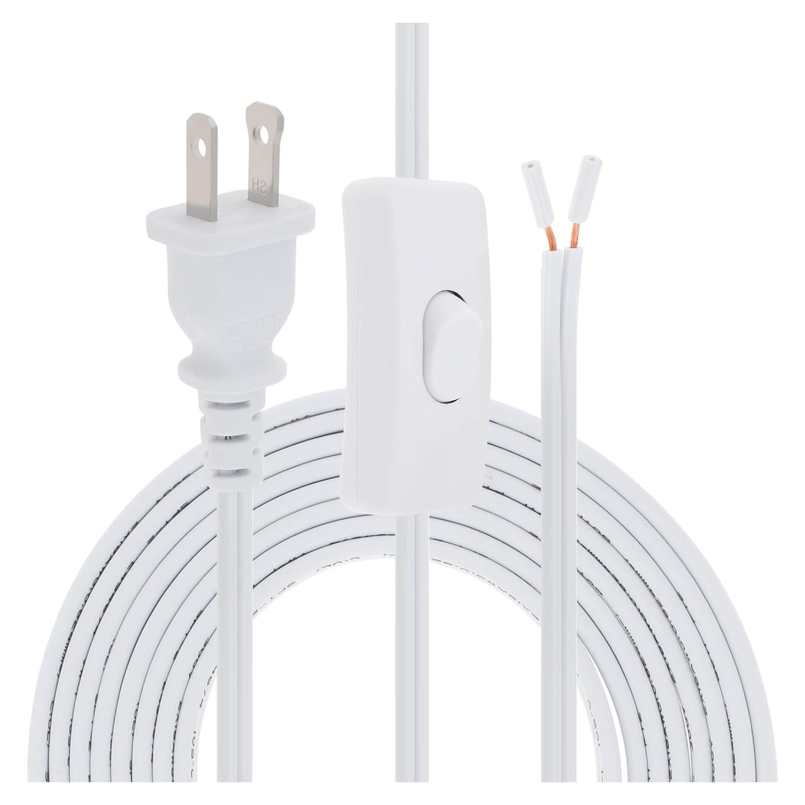 Cable de Lámpara 2.5M RTNLIT con Interruptor y Enchufe Blanco
