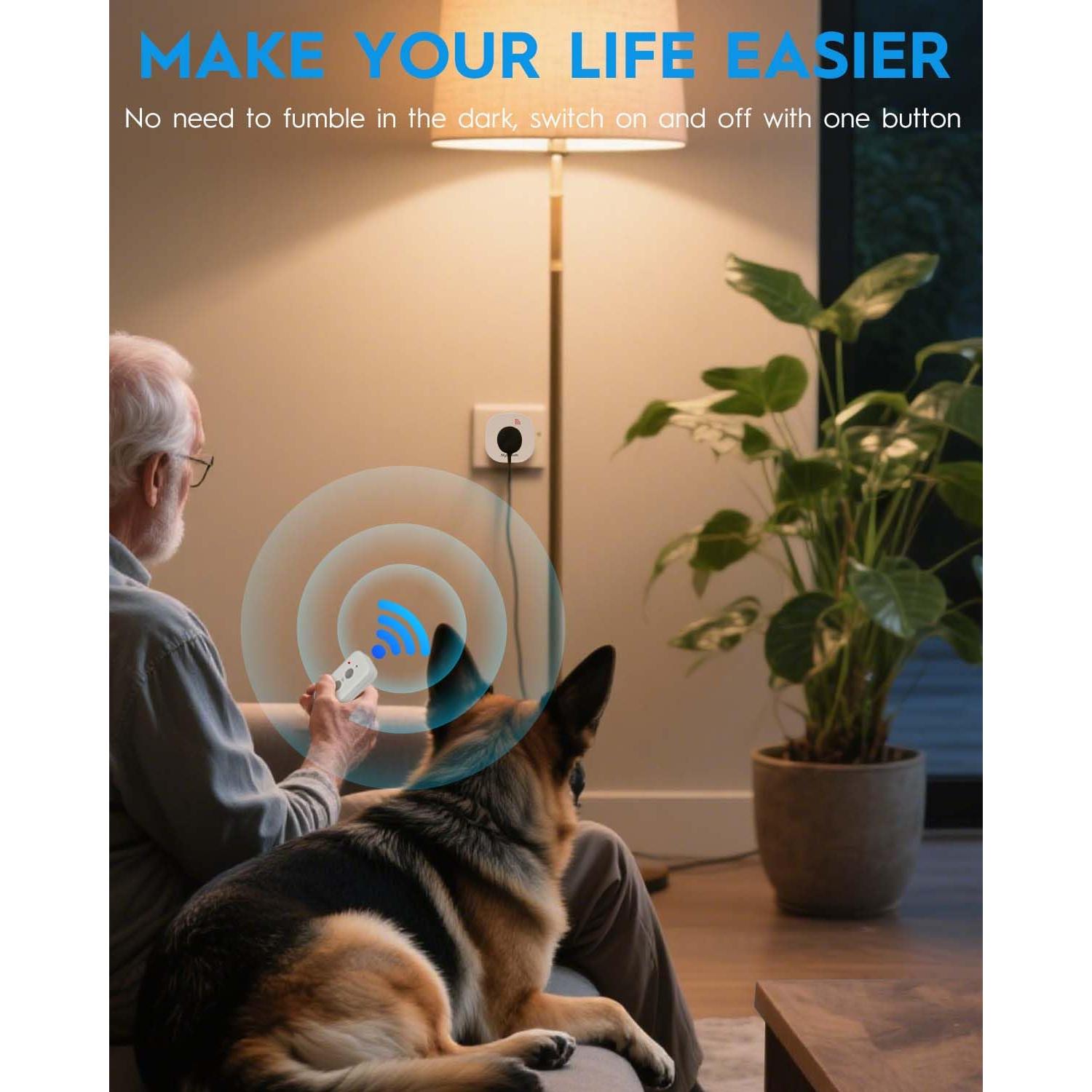 Toma de Corriente Inalámbrica Syantek con Control Remoto 15A