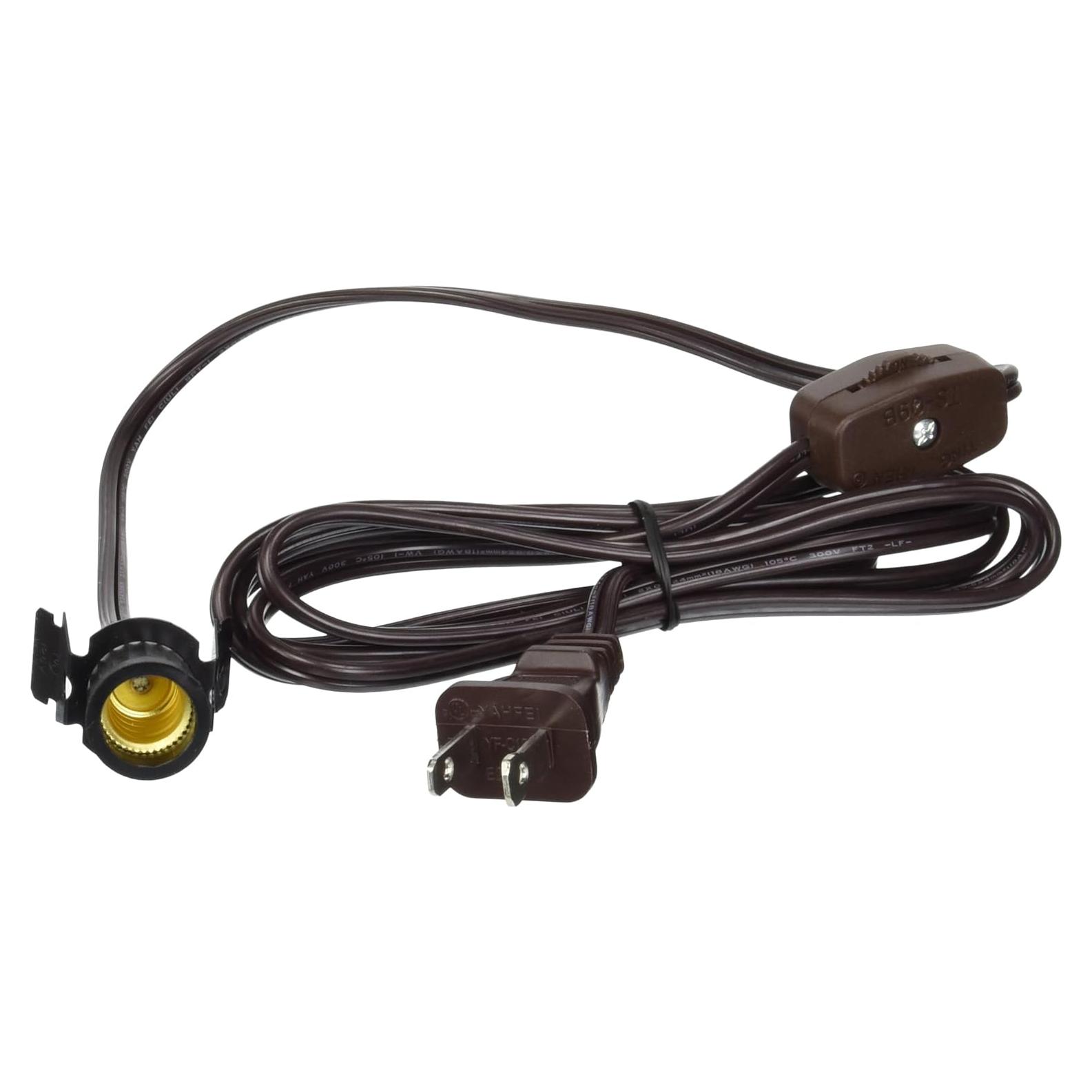 Cable de Enchufe Westinghouse 1.83m con Interruptor Marrón