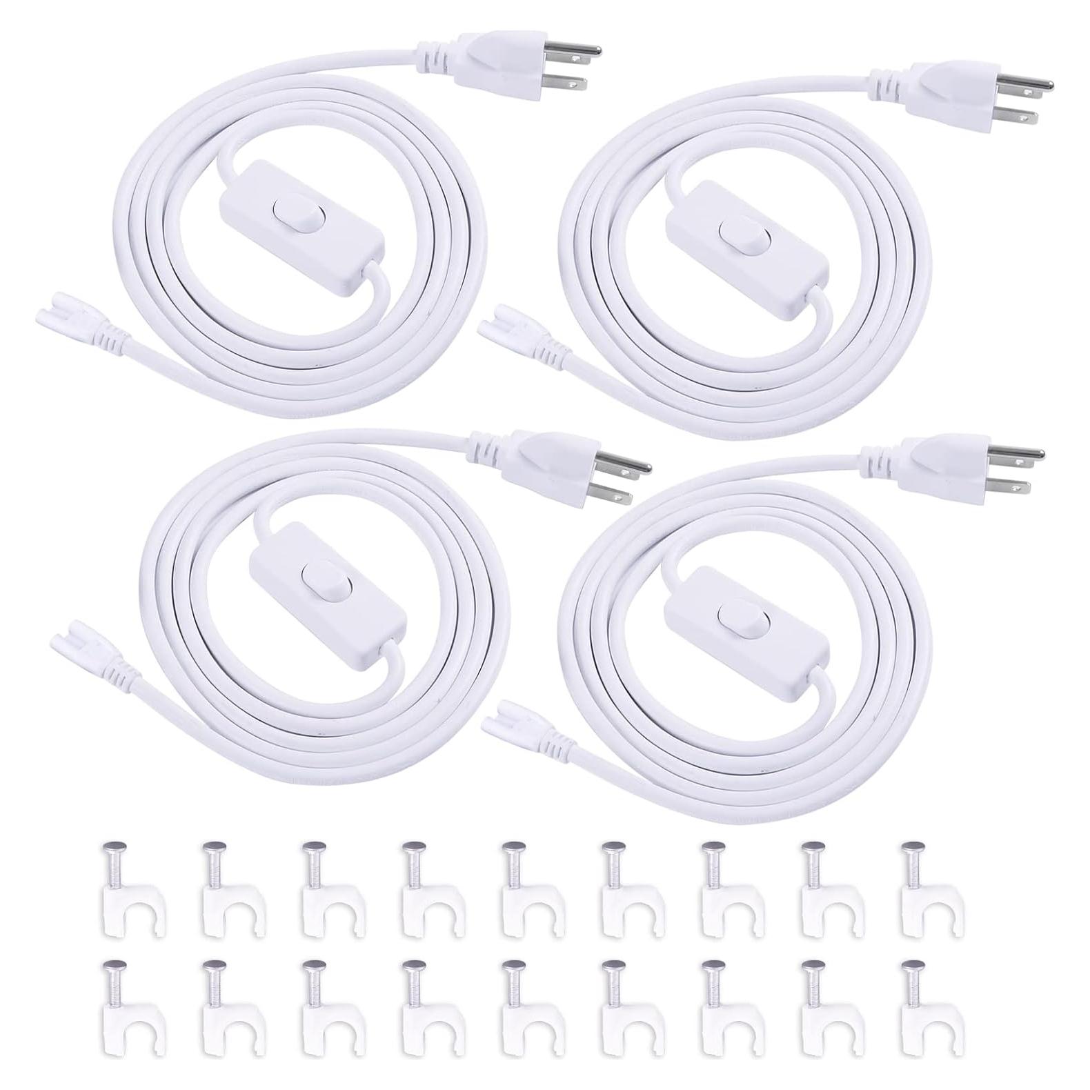 Cable de Alimentación LED T5 T8 TRLIFE 1.83m con Interruptor - 4 Paquete