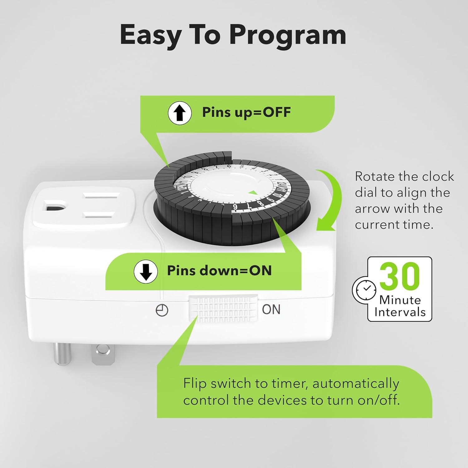 Temporizador Mecánico BN-LINK BND-60/U47 24 Horas 2 Piezas