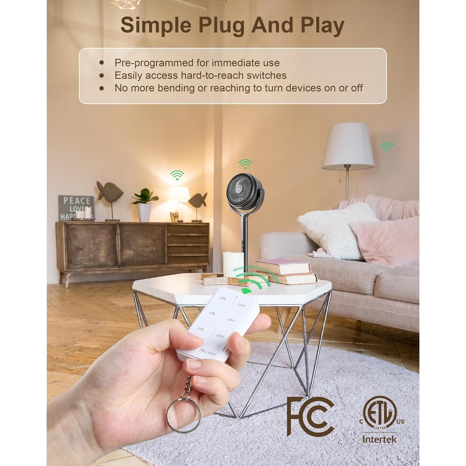 Enchufe de Control Remoto Inalámbrico Treewell 3 Enchufes 15A