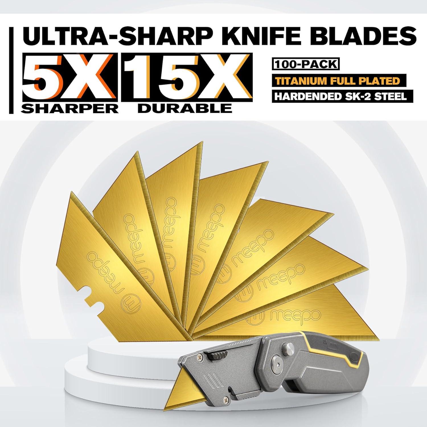 Hojas de Cuchillo Utilitario M MEEPO SK-2 Titanio 100 Unidades