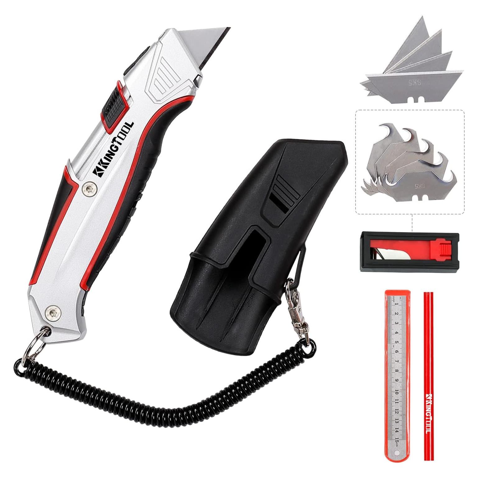 Cortador de Caja Retráctil KingTool con 10 Cuchillas SK5