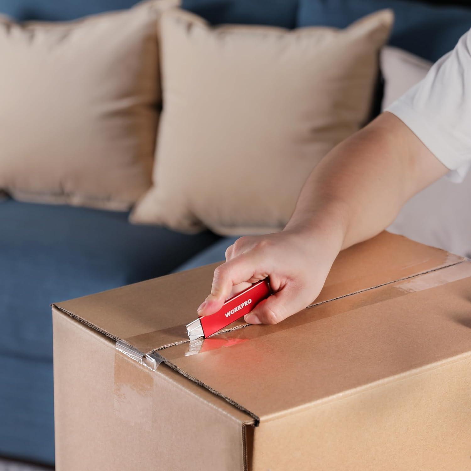 Cuchillo Cortador Retráctil WORKPRO con 12 Cuchillas Extra