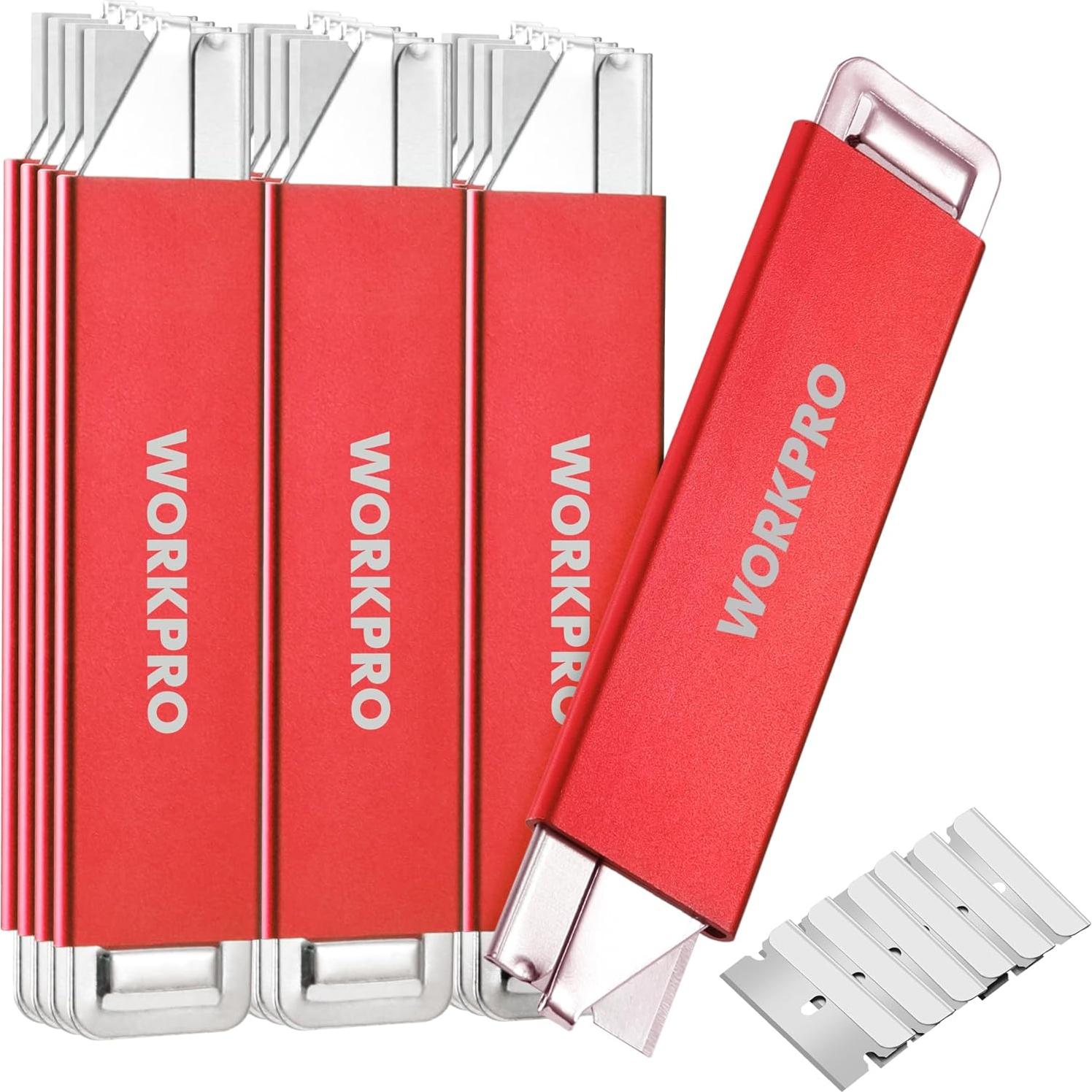 Cuchillo Cortador Retráctil WORKPRO con 12 Cuchillas Extra