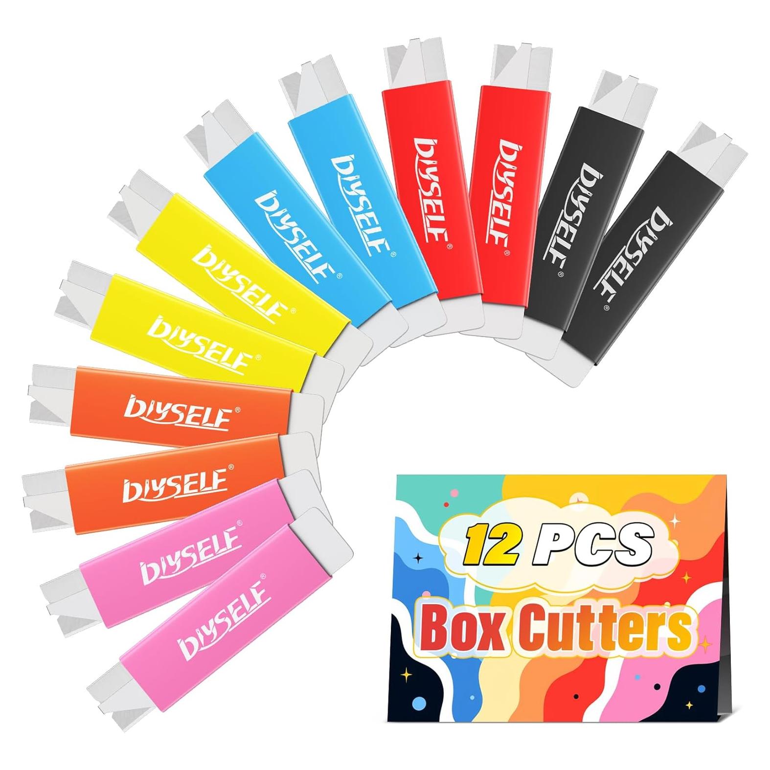 Cortadores de Cajas DIYSELF Paquete de 12 Multicolor Retráctil