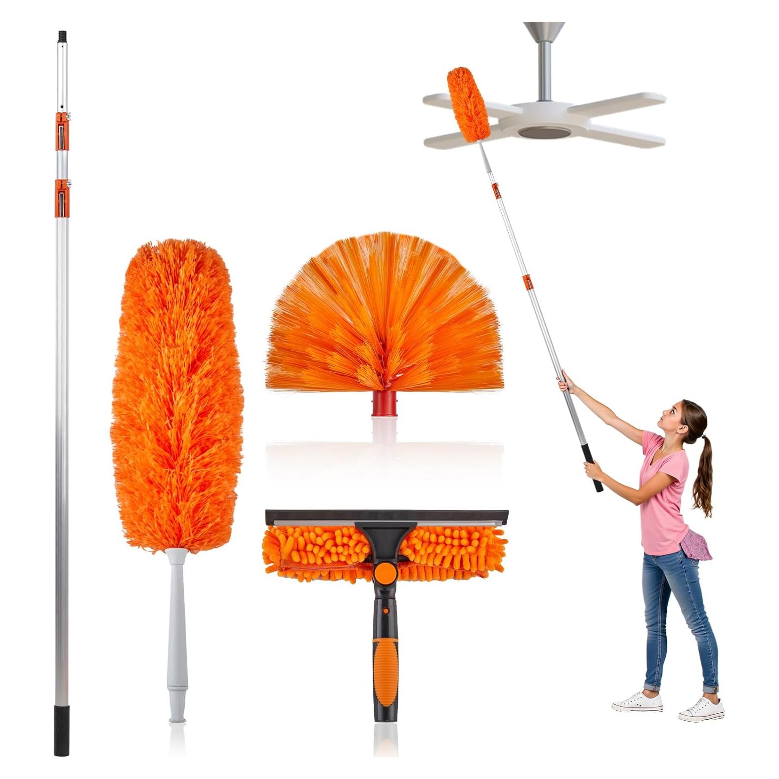 Kit de Plumero Extensible Outvita 1.22-3.66 m con Cabezal 3-en-1