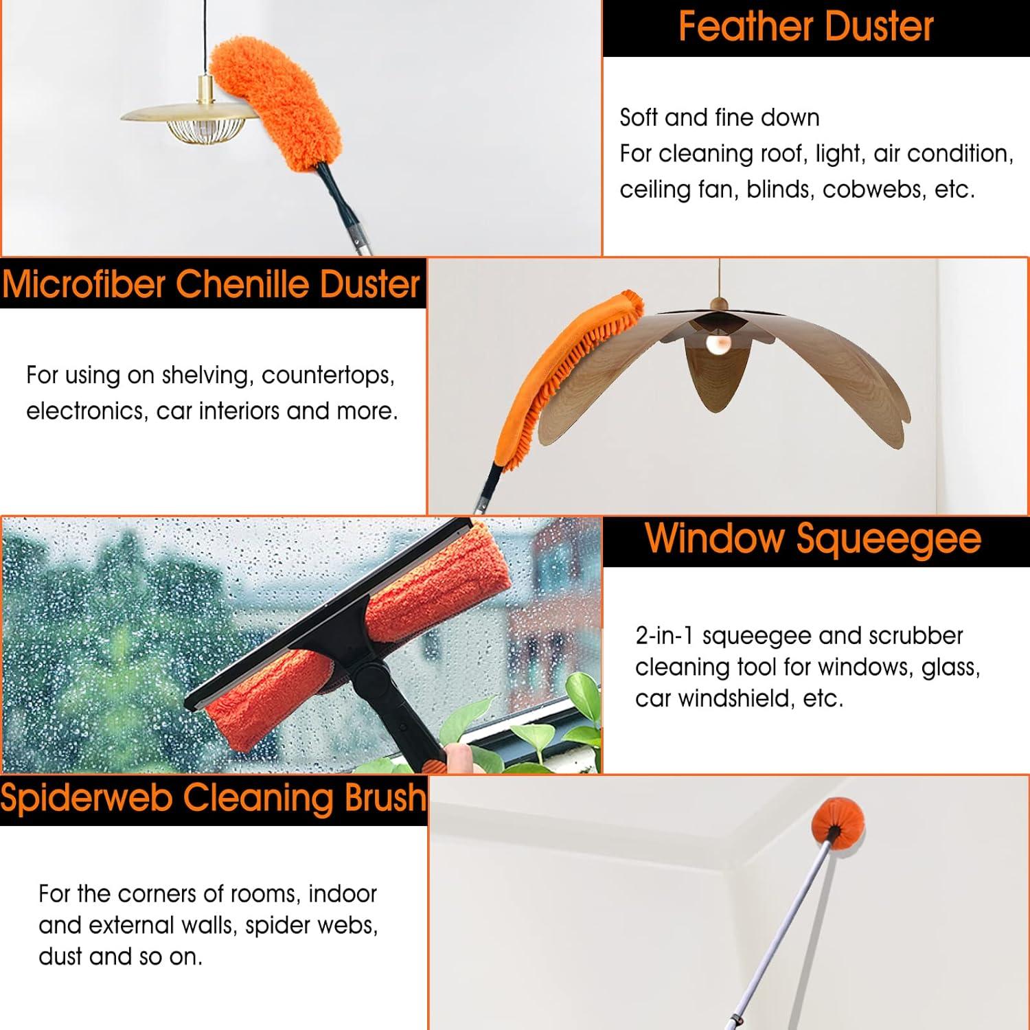 Kit de limpieza Buyplus 6 m, plumero extensible y limpiador de ventanas