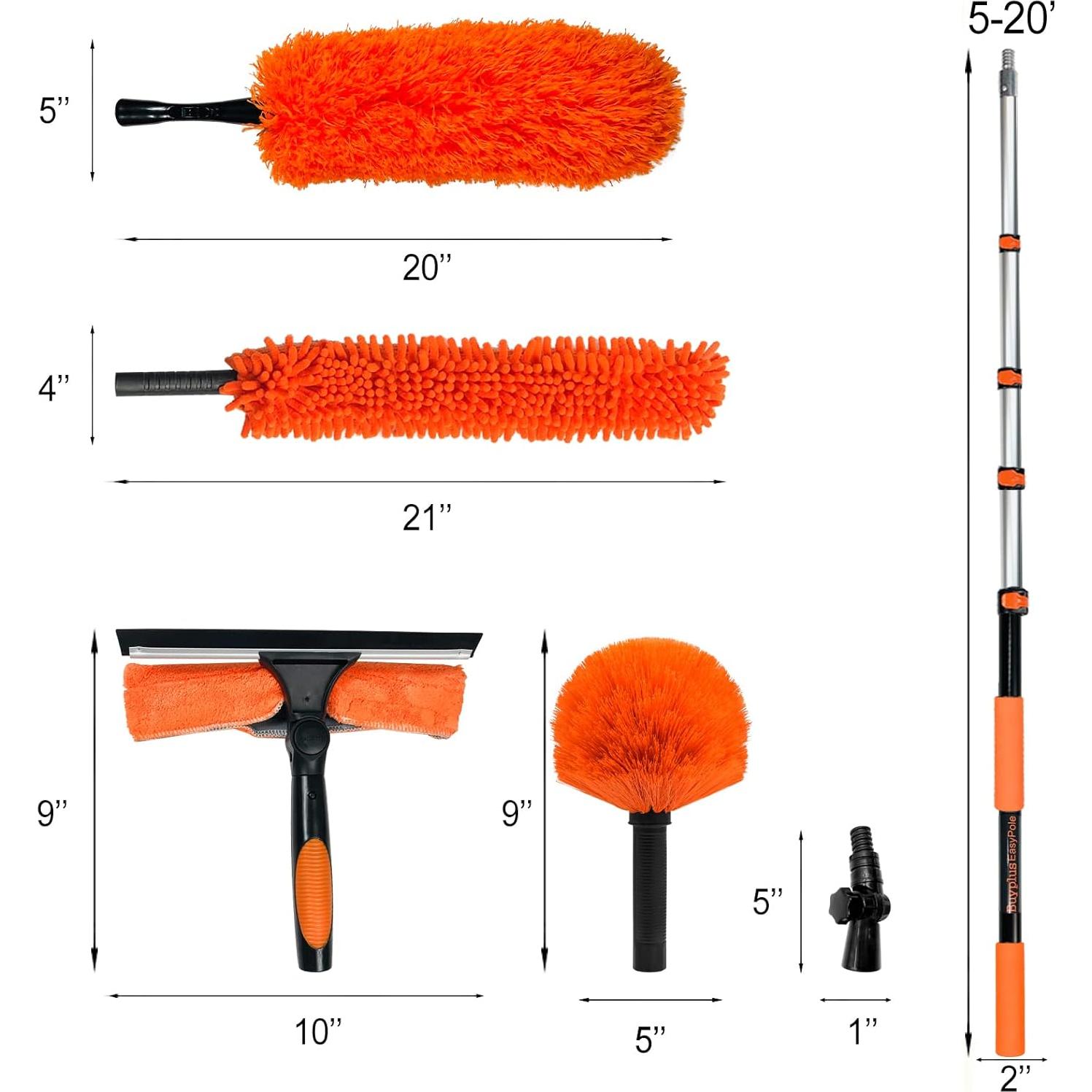 Kit de limpieza Buyplus 6 m, plumero extensible y limpiador de ventanas