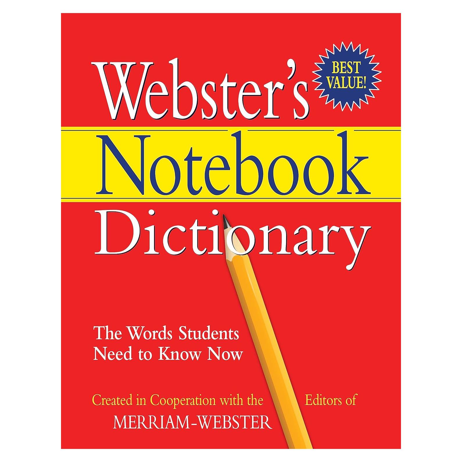 Webster's Notebook Dictionary - Designed for students - Fits in a 3-ring binder