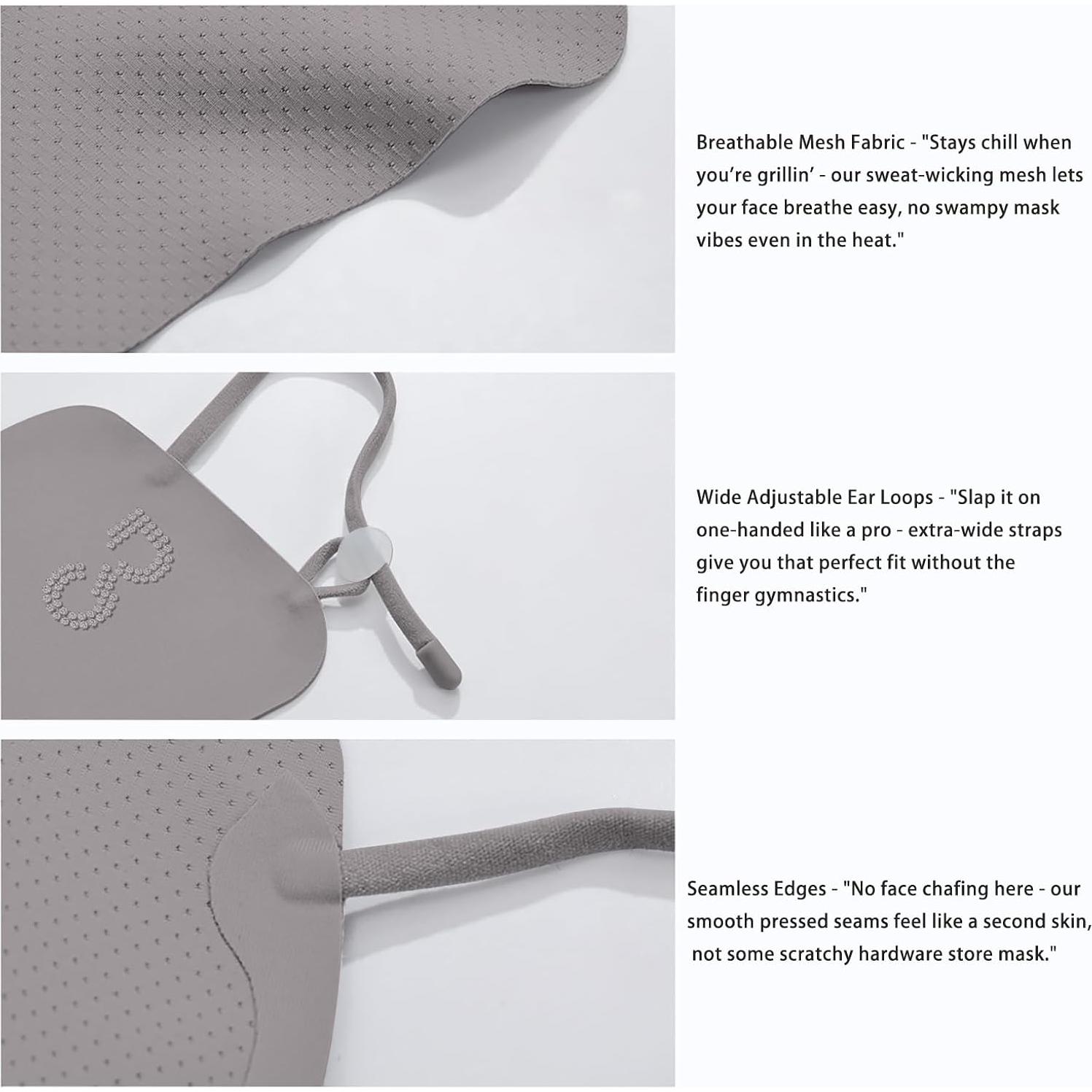 Máscara Facial UPF50+ LKMUPNR para Golf y Senderismo