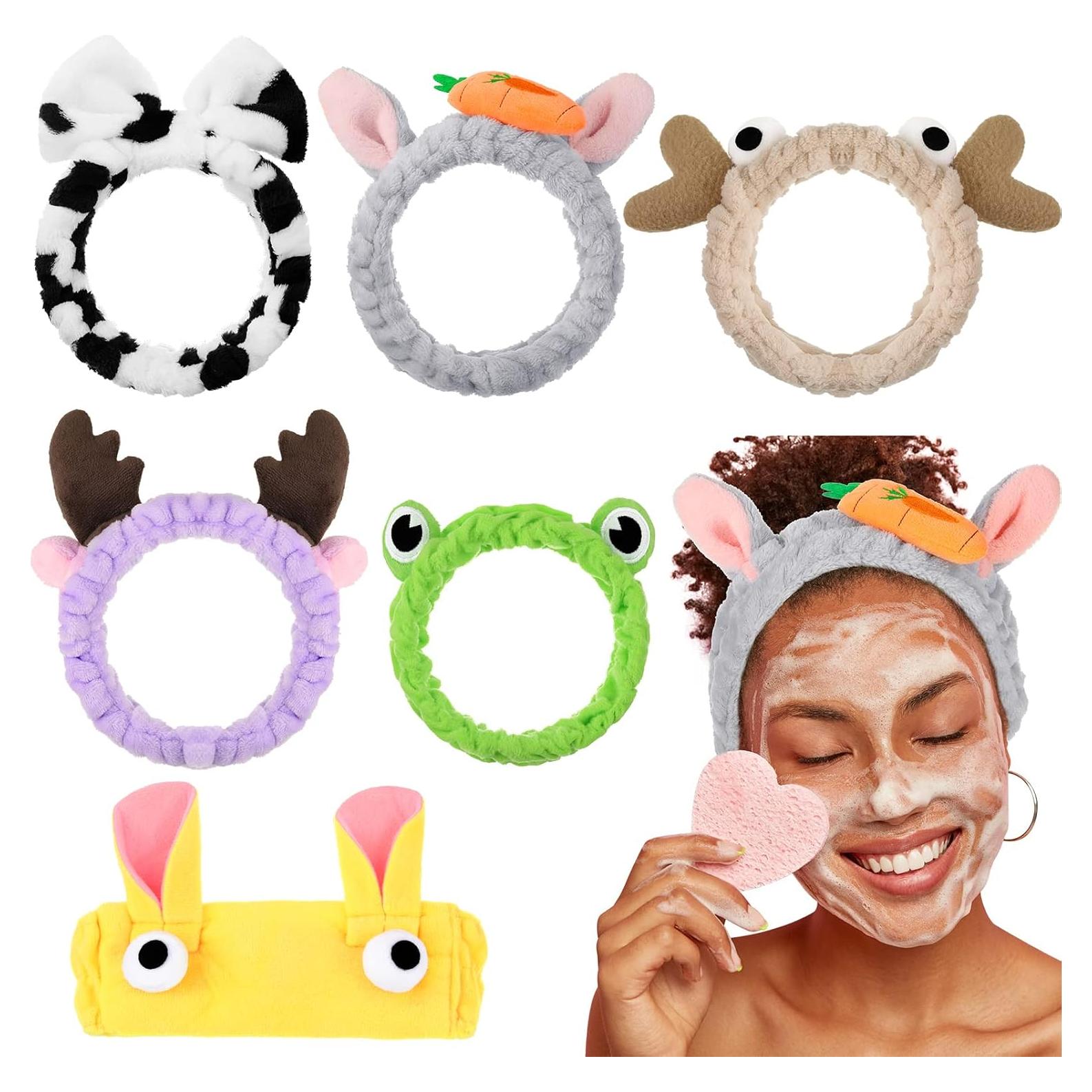 Diademas de Animales Jutom - 6 Piezas para Cuidado Facial