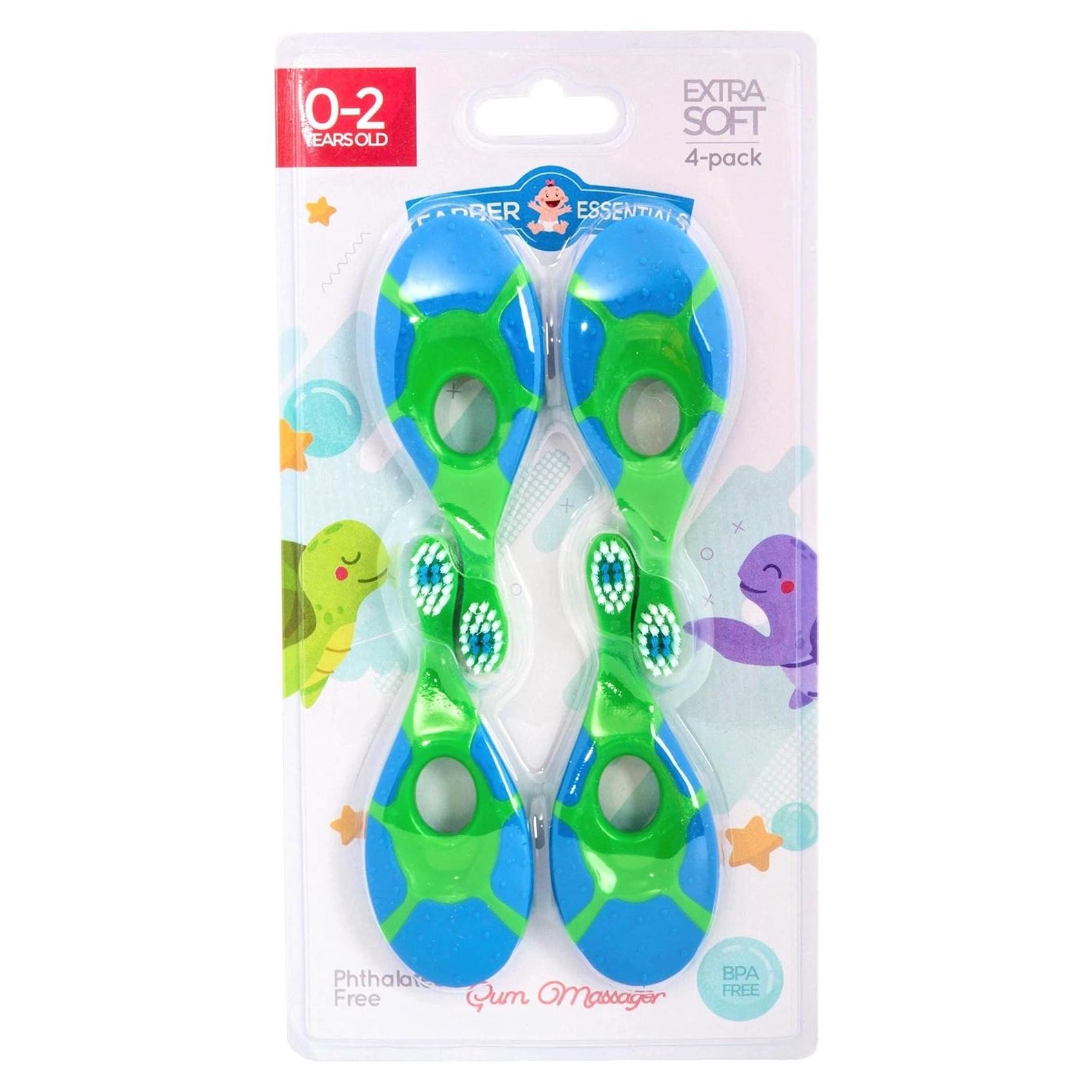 Cepillo de Dientes para Bebés Farber Baby - 4 Piezas, Suave, BPA Free