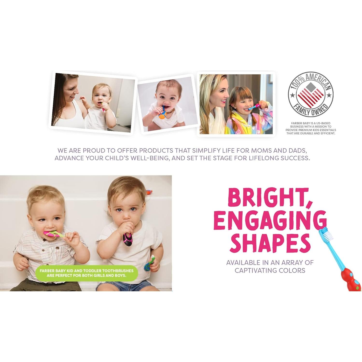 Cepillo de Dientes para Bebés Farber Baby - 4 Piezas, Suave, BPA Free