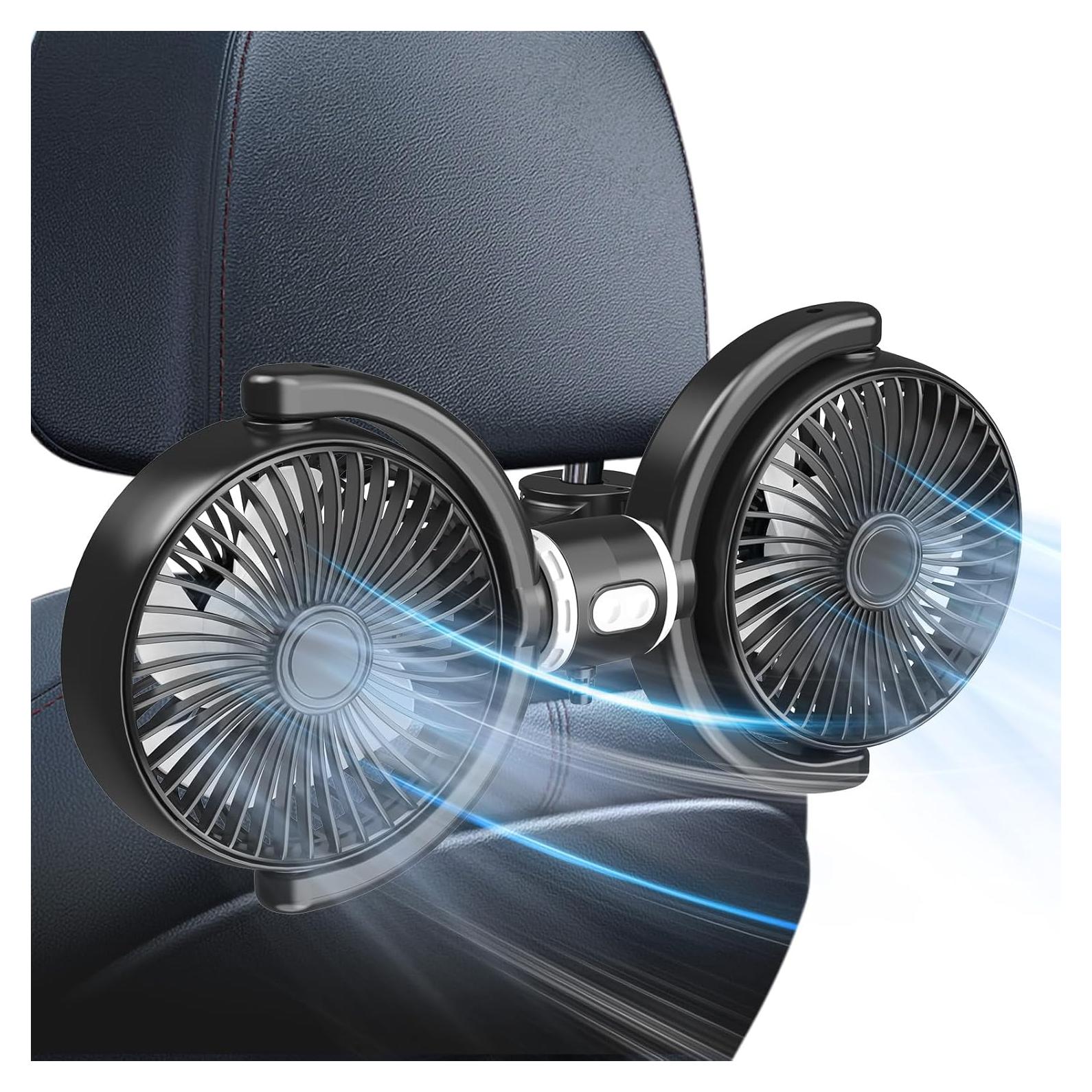 Ventilador USB Doble Cabeza Trustnice para Auto 3 Velocidades