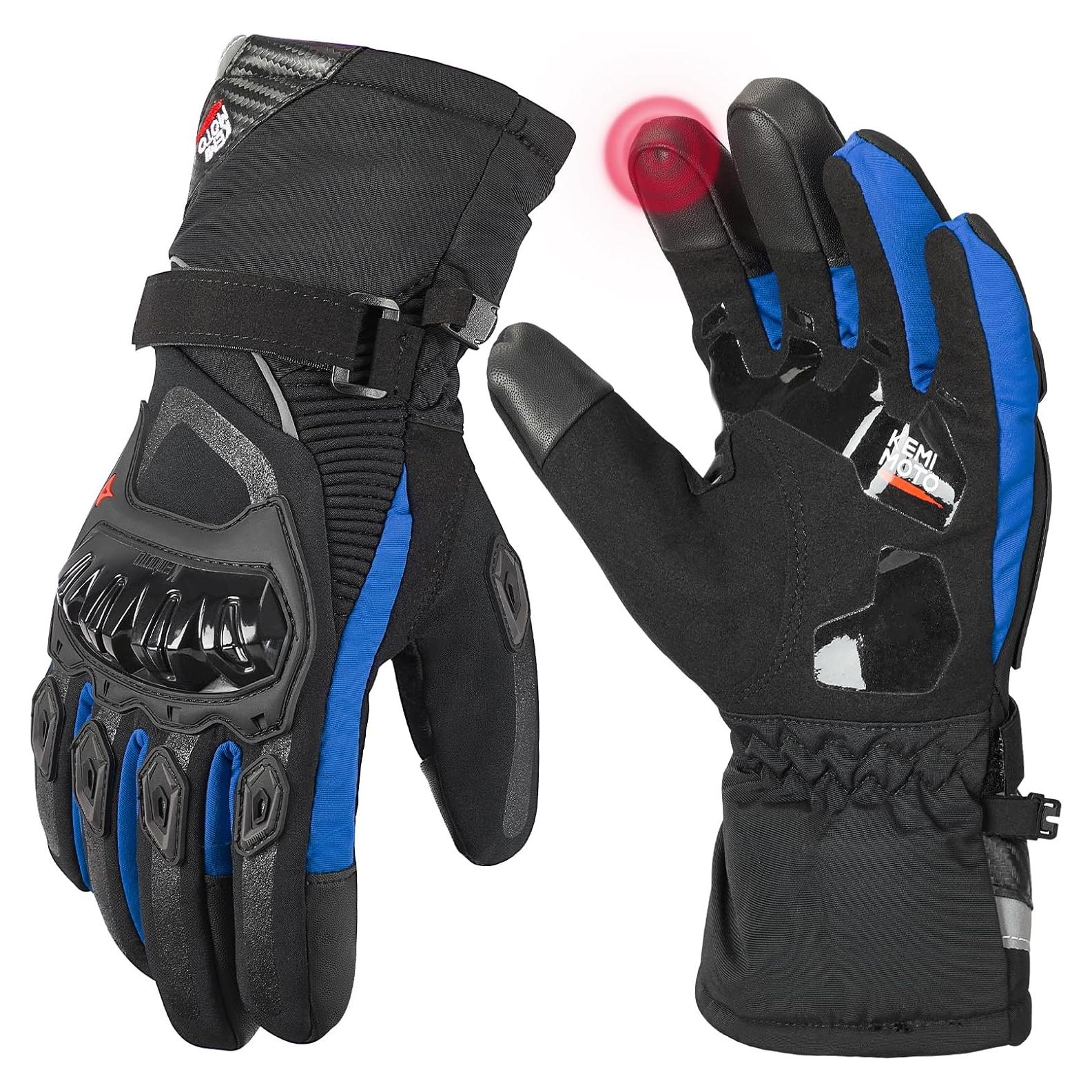 Guantes de invierno KEMIMOTO para motocicleta, táctiles y a prueba de agua