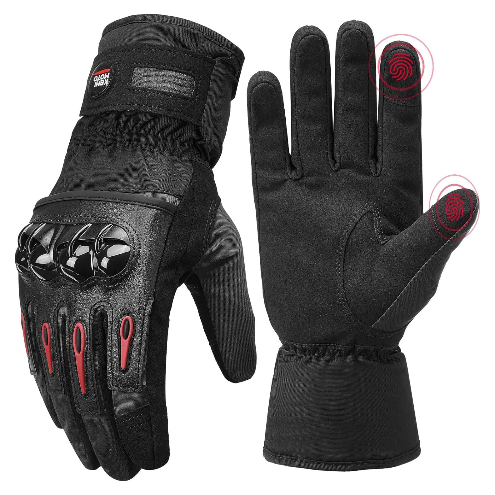 Guantes de Moto KEMIMOTO XL Invierno Impermeables Negro